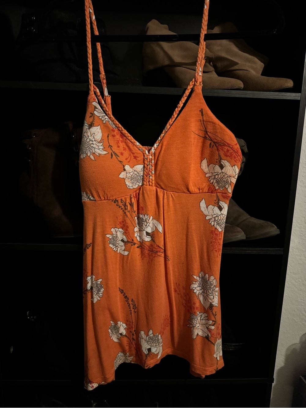 American Rag Orange Floral Spaghetti-Strap Tank